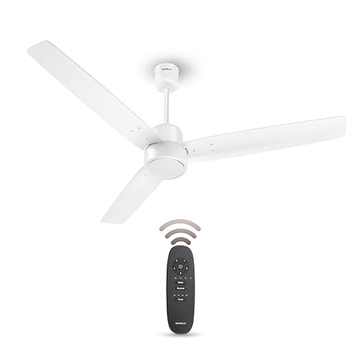 Havells FAB BLDC Ceiling Fan 1200mm, 380 RPM, Upto 65% Savings, Reverse Rotation, 4 Modes (Boost, Sleep, Breeze, Mop), Low Wattage 30W, Low Noise, Air Flow: 225 CMM, 3 Years Warranty, Elegant White