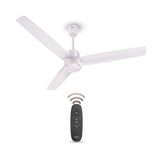 Havells FAB BLDC Ceiling Fan 1200mm (Made in India), 380 RPM, Upto 65% Savings, Reverse Rotation, 4 Modes (Boost, Sleep, Breeze, Mop), Low Wattage 30W, Low Noise, Air Flow: 225 CMM, 3Y Warranty, Blush Ivory