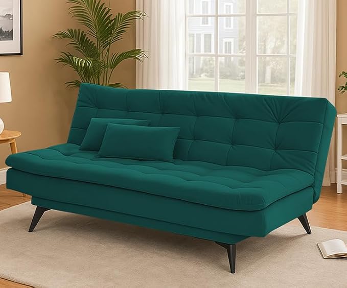 Danny 3 Seater Sofa Cum Bed for Living Room Premium Fabric Sofa for Living Room (Pine)