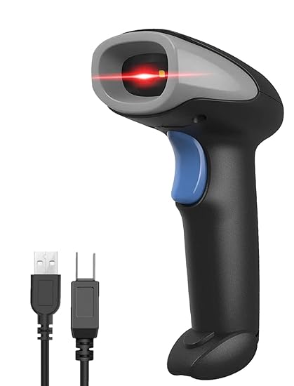 AVIER Wireless 2.4GHz 2D & 1D Barcode Scanner (QR Code & Barcode) Wired & Wireless Connectivity | Induction Scanning with Built-in Illumination Light | Rugged ABS (1-Year Warranty) (AV20 Wireless)