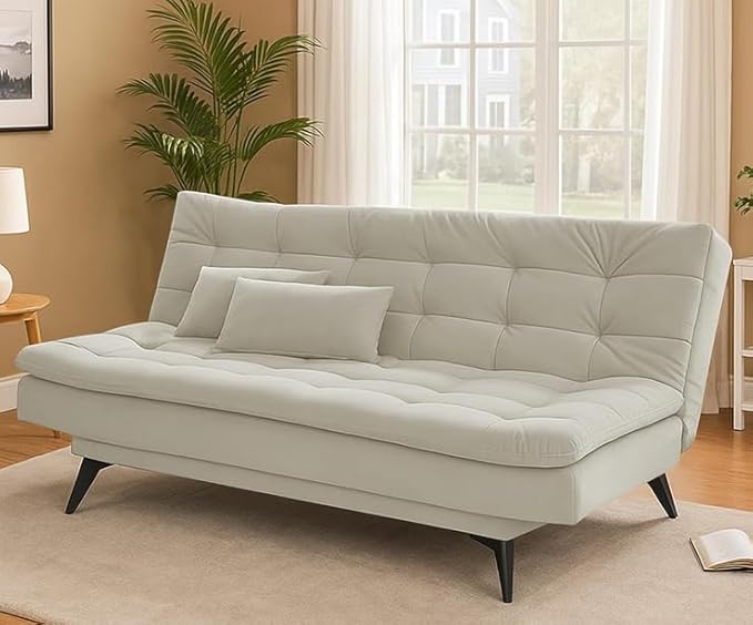 Danny 3 Seater Sofa Cum Bed for Living Room Premium Fabric Sofa for Living Room (Beige)