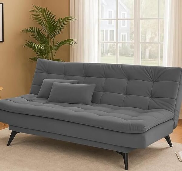 Danny 3 Seater Sofa Cum Bed for Living Room Premium Fabric Sofa for Living Room (Dark Grey Colour)