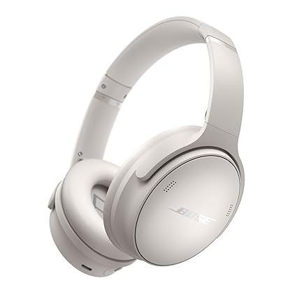 Bose New QuietComfort Wireless Noise Cancelling Headphones, Bluetooth Over Ear Headphones with Up to 24 Hour Battery Life - White
