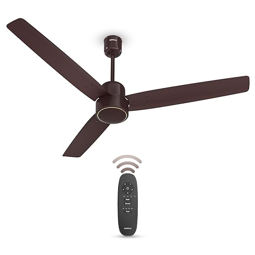 Havells FAB BLDC Ceiling Fan 1200mm, 380 RPM, Upto 65% Savings, Reverse Rotation, 4 Modes (Boost, Sleep, Breeze, Mop), Low Wattage 30W, Low Noise, Air Flow: 225 CMM, 3 Years Warranty, Brown