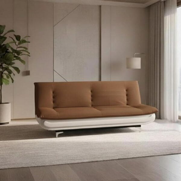 Torque Siesta 3 Seater Sofa Cuma Bed for Sleeping - Light Brown | Premium Suede Fabric Sofa Cum Bed 6x4 Feet | Foldable Sofa Beds for Festival Gifts Set Home D?cor