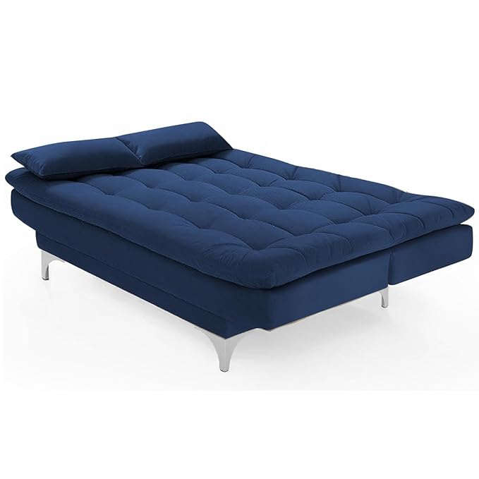 Danny 3 Seater Sofa Cum Bed for Living Room Premium Fabric Sofa for Living Room (Blue Colour)