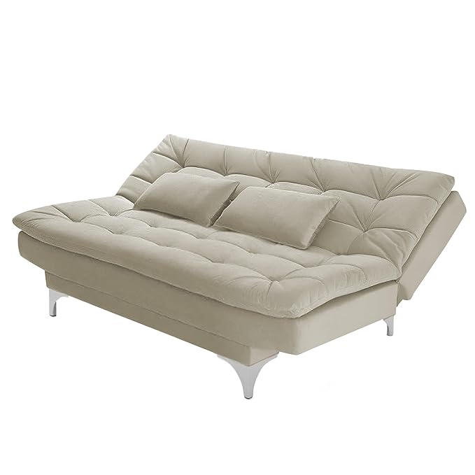 Danny 3 Seater Sofa Cum Bed for Living Room Premium Fabric Sofa for Living Room (Beige)