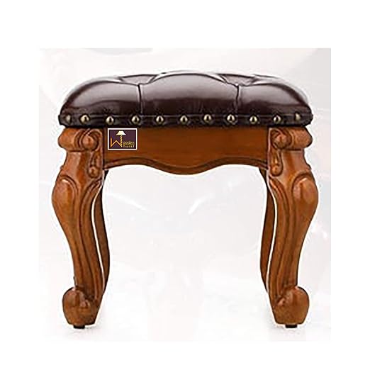 Wooden Twist Squat Teak Wood Small Footrest Pouffe and Ottoman Stool