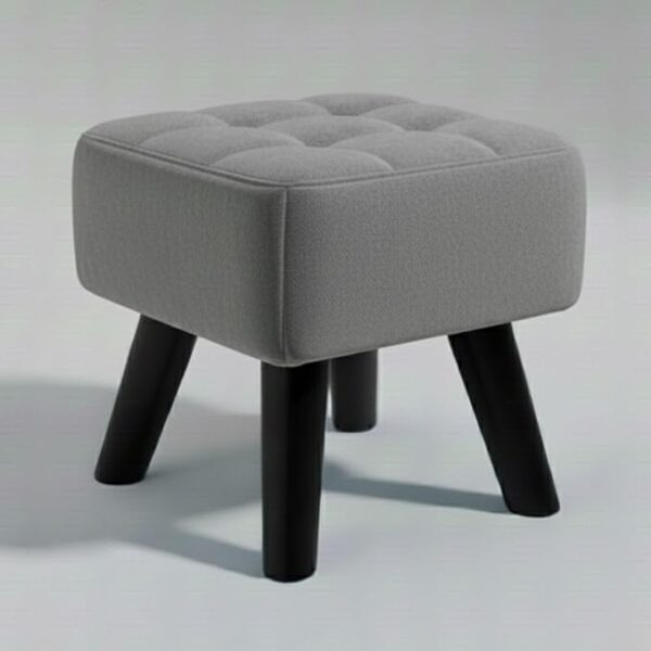 Luxurious Pouffes Home Decoration Ottoman Sitting Stool Soft Padded Foot Stool with Solid Wood Legs Sofa Footrest Additional Seating Couch in The Dressing Office and Living Room (Grey)