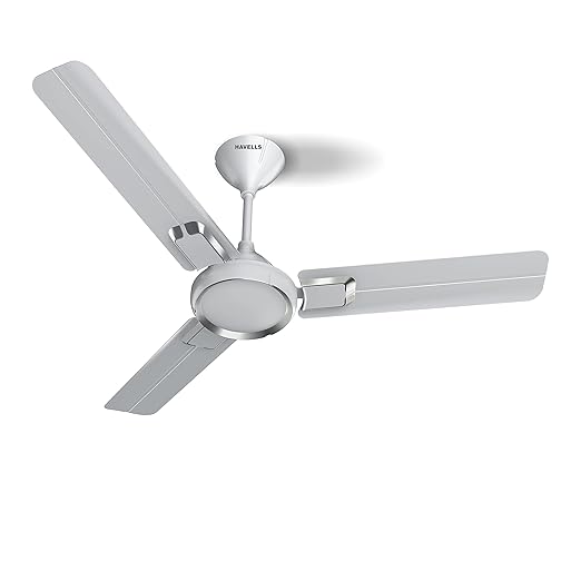 Havells Glaze 1200 mm Decorative Finish Ceiling Fan (Elegant White Chrome), 4 Stars