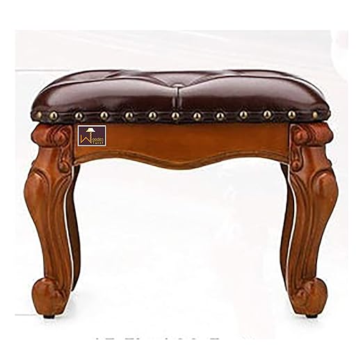 Wooden Twist Squat Teak Wood Small Footrest Pouffe and Ottoman Stool