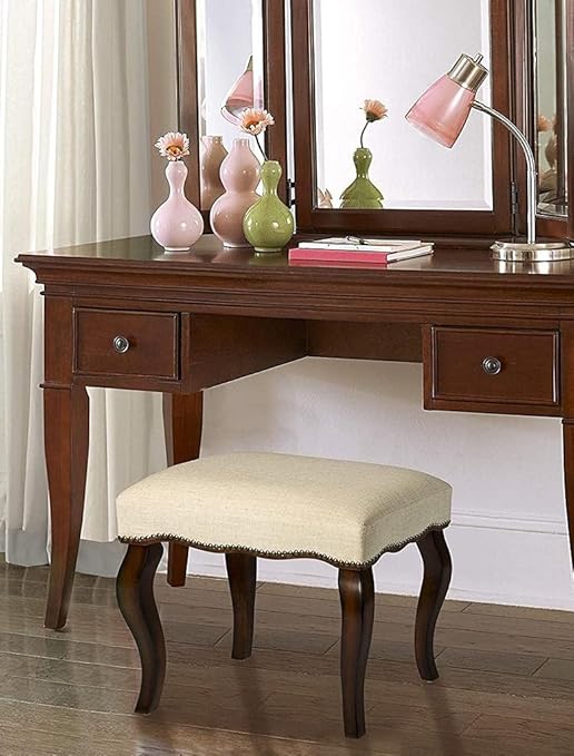 Wooden Twist Hand Carved Teak Wood Footrest Stool Ottoman for Living Room (Design-3)