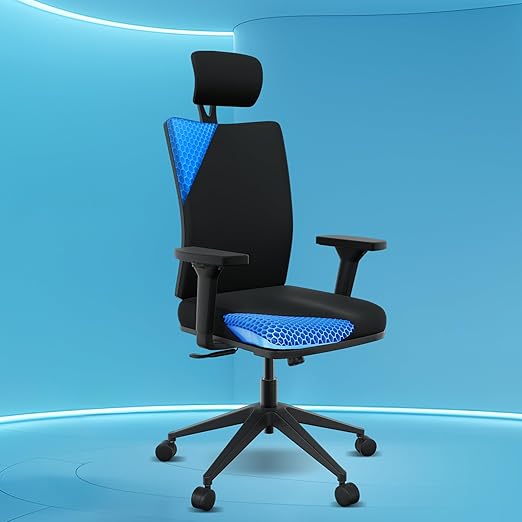 The Sleep Company Onyx Orthopedic Office Chair | Patented SmartGrid Seat | Adjustable Lumbar Support | Ergonomic Sitting Posture | High Back Chair | Work, Home, Study | Free Installation | Black