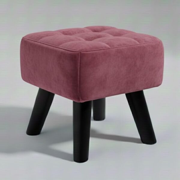 Luxurious Pouffes Home Decoration Ottoman Sitting Stool Soft Padded Foot Stool with Solid Wood Legs Sofa Footrest Additional Seating Couch in The Dressing Office and Living Room (Pink)