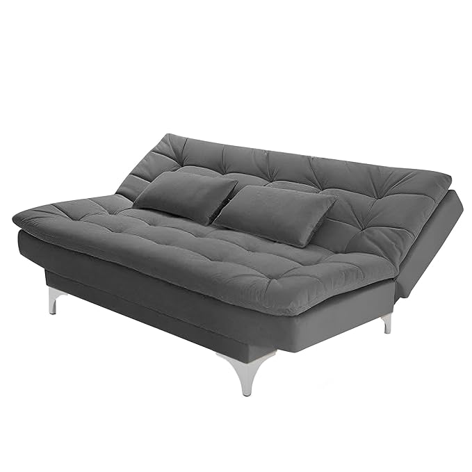 Danny 3 Seater Sofa Cum Bed for Living Room Premium Fabric Sofa for Living Room (Dark Grey Colour)