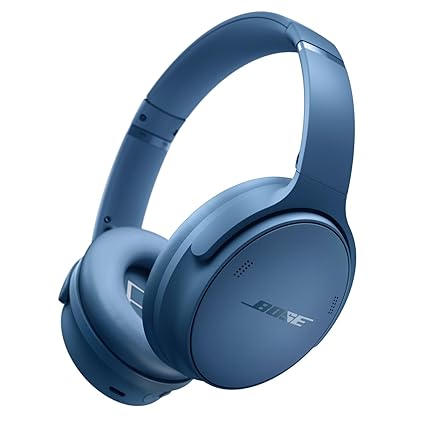 Bose QuietComfort Bluetooth Headphones, Wireless Headphones, Over Ear Noise Cancelling Headphones with Mic, Up to 24 Hour Battery Life, Blue Dusk - Limited Edition Color