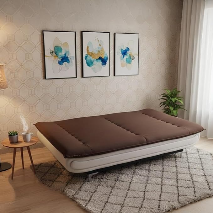 Torque Siesta 3 Seater Sofa Cuma Bed for Sleeping - Brown | Premium Suede Fabric Sofa Cum Bed 6x4 Feet | Foldable Sofa Beds for Festival Gifts Set Home D?cor