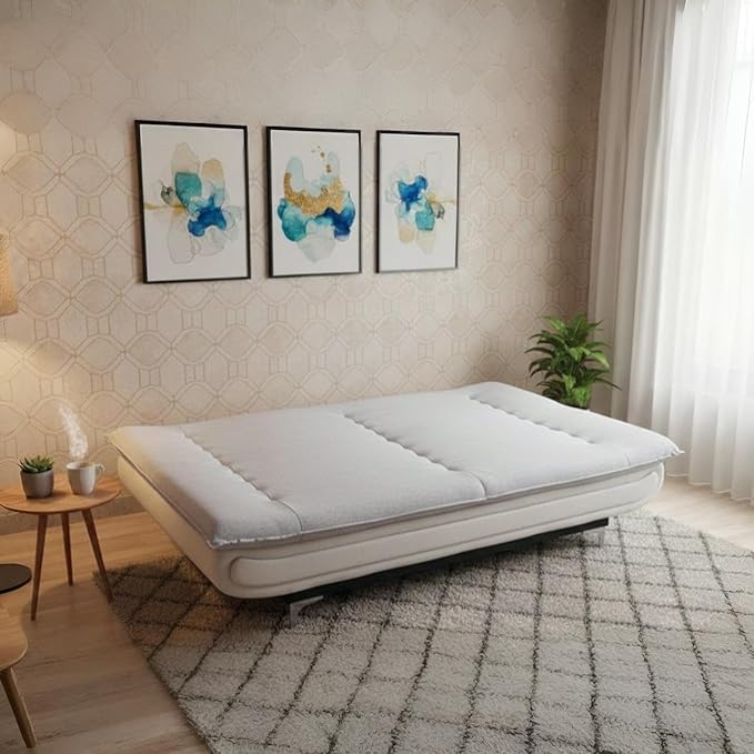 Torque Siesta 3 Seater Sofa Cuma Bed for Sleeping - Light Grey | Premium Suede Fabric Sofa Cum Bed 6x4 Feet | Foldable Sofa Beds for Festival Gifts Set Home D?cor