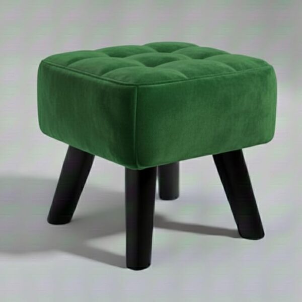 Luxurious Pouffes Home Decoration Ottoman Sitting Stool Soft Padded Foot Stool with Solid Wood Legs Sofa Footrest Additional Seating Couch in The Dressing Office and Living Room (Green)