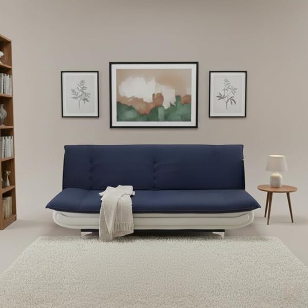 Torque Siesta 3 Seater Sofa Cuma Bed for Sleeping - Blue | Premium Suede Fabric Sofa Cum Bed 6x4 Feet | Foldable Sofa Beds for Festival Gifts Set Home D?cor