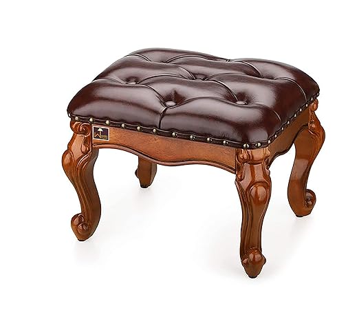 Wooden Twist Squat Teak Wood Small Footrest Pouffe and Ottoman Stool