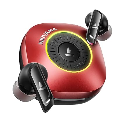 boAt 2026 Launch Nirvana Crown, Sonic ARC, LEDs, Haptic Feedback, 50dB Hybrid ANC, Spatial Audio, 6 Mic ENx, App Support, v6.0 Bluetooth Earbuds, TWS Ear Buds Wireless Earphones with Mic (Blazing Red)