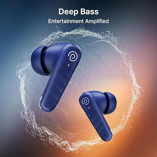 pTron Bassbuds Spark in-Ear TWS Earbuds with Stereo Sound, 40Hrs Playtime, Stereo Calls, Bluetooth V5.3 Headphones with Quick Pairing, Touch Control, Voice Assistant, Type C Charging & IPX5 (Blue)