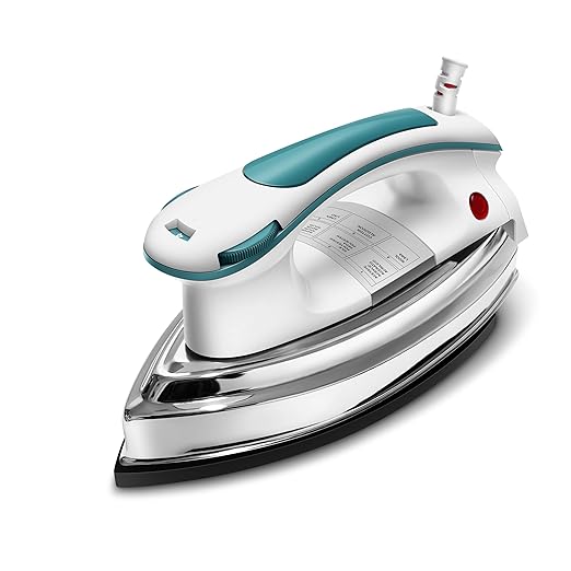 Wipro Elato GD203 1200 Watt Heavyweight Dry Iron, Quick Heat Up, Anti Bacterial German Weilburger Dual Coated Soleplate, 5 Modes, Dry Iron Press, Wrinkle Free Clothes in One Shot, 2 Year Warranty, Blue
