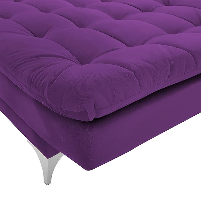 Danny 3 Seater Sofa Cum Bed for Living Room Premium Fabric Sofa for Living Room (Purple Colour)
