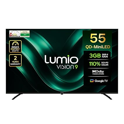 Lumio Vision 9 139 cm (55 inches) 4K Ultra HD Smart QD-Miniled Google TV EPIC1-ADSG