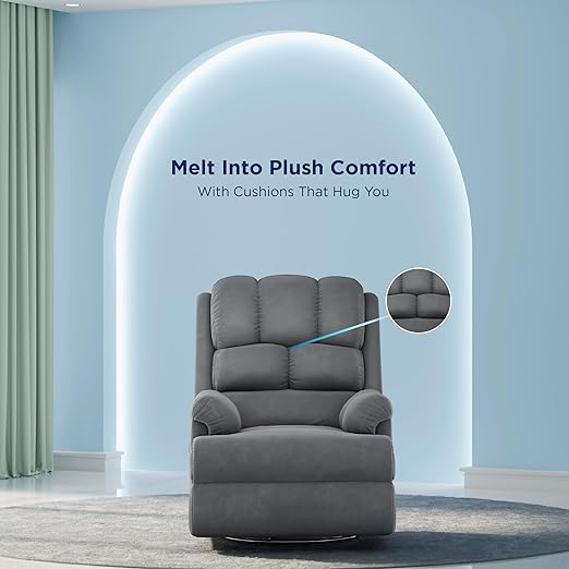 The Sleep Company Luxe Motorized Recliner Sofa | Patented SmartGrid Technology | German Engineered Mechanism | 1 Seater - Superior Seat Comfort | Premium Upholstery | Grey | Free Installation