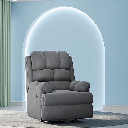 The Sleep Company Luxe Motorized Recliner Sofa | Patented SmartGrid Technology | German Engineered Mechanism | 1 Seater - Superior Seat Comfort | Premium Upholstery | Grey | Free Installation