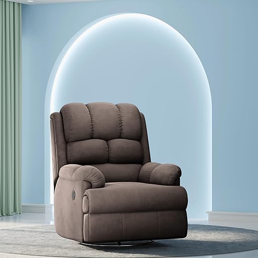 The Sleep Company Luxe Motorized Standard Recliner | Patented SmartGrid Technology | Motorized Single Recliner Sofa | Unique Lumbar Design | Premium Upholstery | Coffee Brown | Free Installation