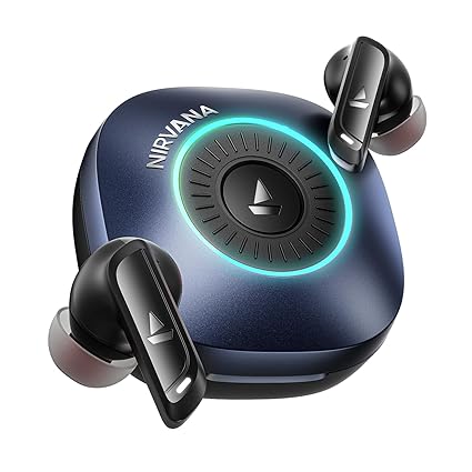 boAt 2026 Launch Nirvana Crown, Sonic ARC, LEDs, Haptic Feedback, 50dB Hybrid ANC, Spatial Audio, 6 Mic ENx, App Support, v6.0 Bluetooth Earbuds, TWS Ear Buds Wireless Earphones with Mic (Sapphire Blue)