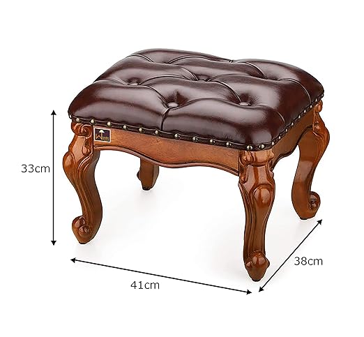 Wooden Twist Squat Teak Wood Small Footrest Pouffe and Ottoman Stool