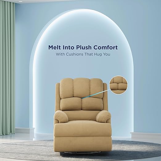 The Sleep Company Luxe Motorized Recliner Sofa | Patented SmartGrid Technology | German Engineered Mechanism | 1 Seater - Superior Seat Comfort | Premium Upholstery | Beige Color | Free Installation