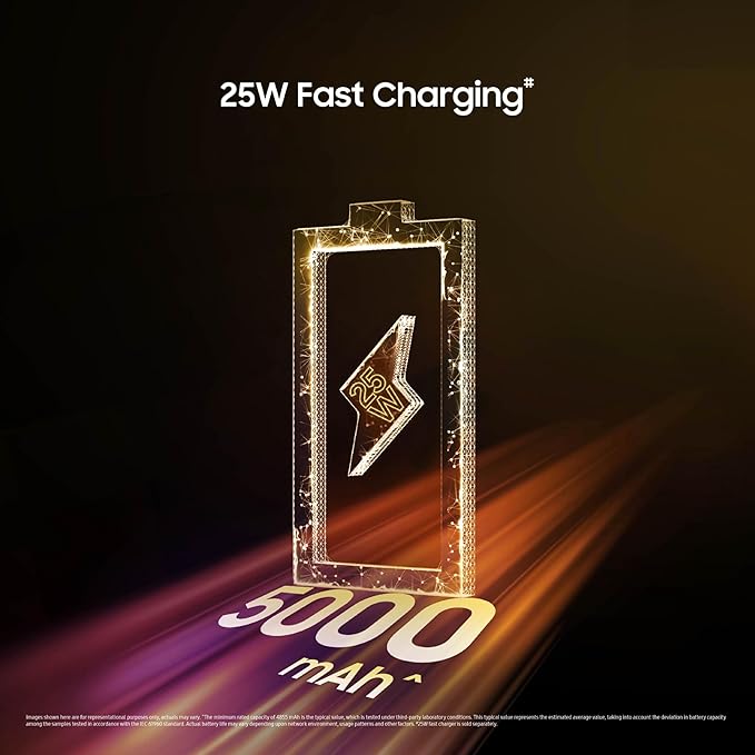 Samsung Galaxy M06 5G Mobile (Blazing Black, 4GB RAM, 128GB Storage) | MediaTek Dimensity 6300 | AnTuTu 623K+ | 12 5G Bands | 25W Fast Charging | 4 Gen OS Upgrades | 50MP Camera | Without Charger