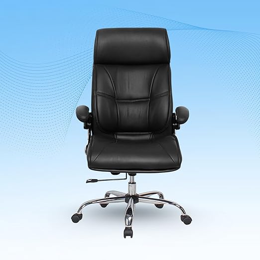 Lakdi The Furniture High Back Director Office Chair Ergonomic Leatherette Executive Chair with Adjustable Armrests, Comfortable Revolving Desk Chair for Office and Work Home-111012160_Black