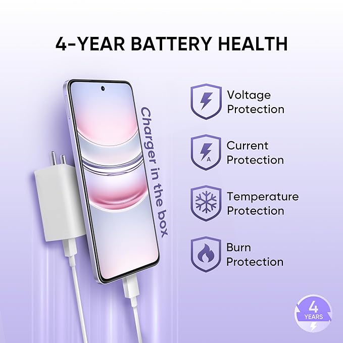realme NARZO 80 Lite 5G (Crystal Purple, 4GB+128GB) | 6000mAh Long-Lasting Battery | MediaTek Dimensity 6300 5G | AI Assist | IP64 Rated Water & Dust Resistance | Military-Grade Durability