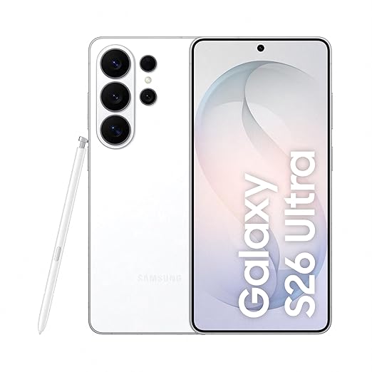 Samsung Galaxy S26 Ultra 5G (White, 12GB RAM, 256GB Storage) with Built-in Privacy Display, AI Phone, Photo Assist, Creative Studio, 200MP Camera, 5000mAh Battery and Snapdragon 8 Elite Gen 5
