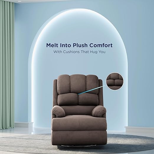 The Sleep Company Luxe Motorized Standard Recliner | Patented SmartGrid Technology | Motorized Single Recliner Sofa | Unique Lumbar Design | Premium Upholstery | Coffee Brown | Free Installation