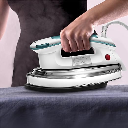Wipro Elato GD203 1200 Watt Heavyweight Dry Iron, Quick Heat Up, Anti Bacterial German Weilburger Dual Coated Soleplate, 5 Modes, Dry Iron Press, Wrinkle Free Clothes in One Shot, 2 Year Warranty, Blue