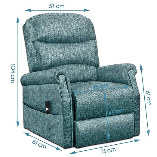 KosmoCare Cotton Blend Electric Plush Power Lift Recliner Living Room Chair - Color Teal