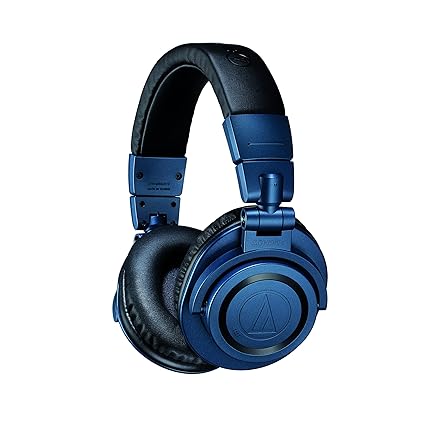 Audio-Technica ATH-M50xBT2 Bluetooth Wireless Over Ear Headphones with Dual Mic, 45MM Large-Aperture Drivers, 50-Hour Battery Life, USB-C Fast Charging, Studio Sound, Dual Pairing - Blue