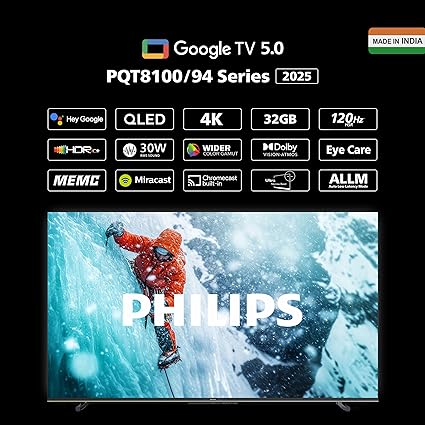 Philips 109 cm (43 inches) Lumina Series - 4K QLED Google TV - 43PQT8100/94
