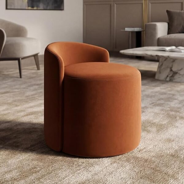 Jaico Wood Seating mudda Puffy Stool Chair for Living Room, Dressing Table, Office, Home Decor, Ottoman pouffes, Sofa Type, and Large .Ottoman and Chair Combined into one (Camel)