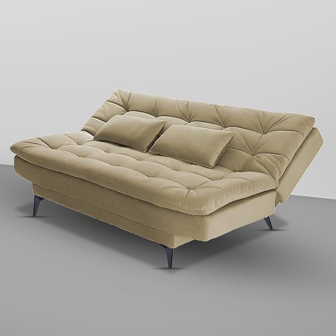 Danny 3 Seater Sofa Cum Bed for Living Room Premium Fabric Sofa for Living Room (Cream)