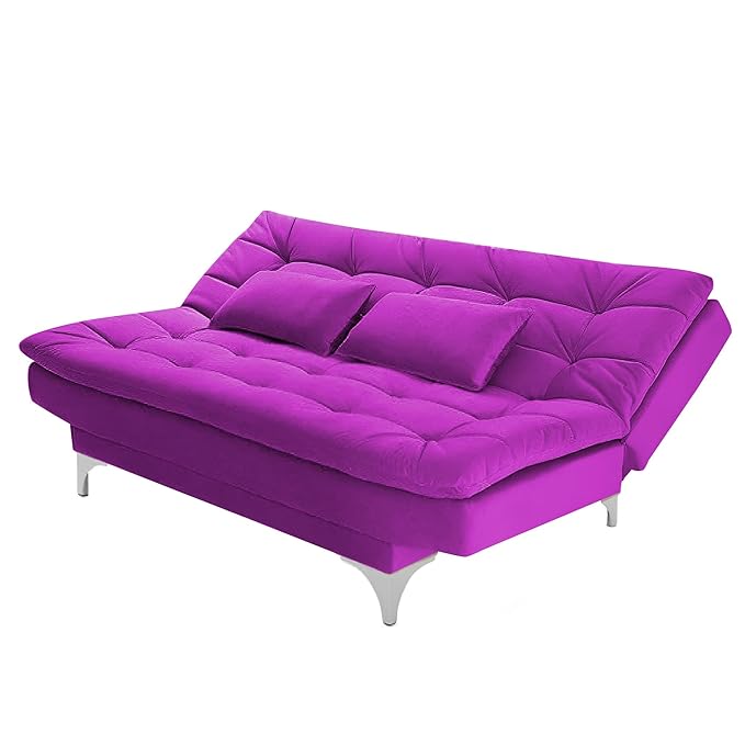 Danny 3 Seater Sofa Cum Bed for Living Room Premium Fabric Sofa for Living Room (Pink)