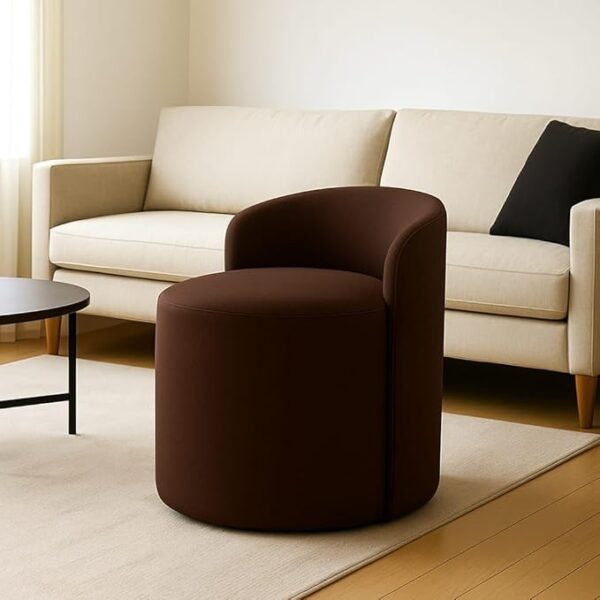 Jaico Wood Seating mudda Puffy Stool Chair for Living Room, Dressing Table, Office, Home Decor, Ottoman pouffes, Sofa Type, and Large .Ottoman and Chair Combined into one (Brown)