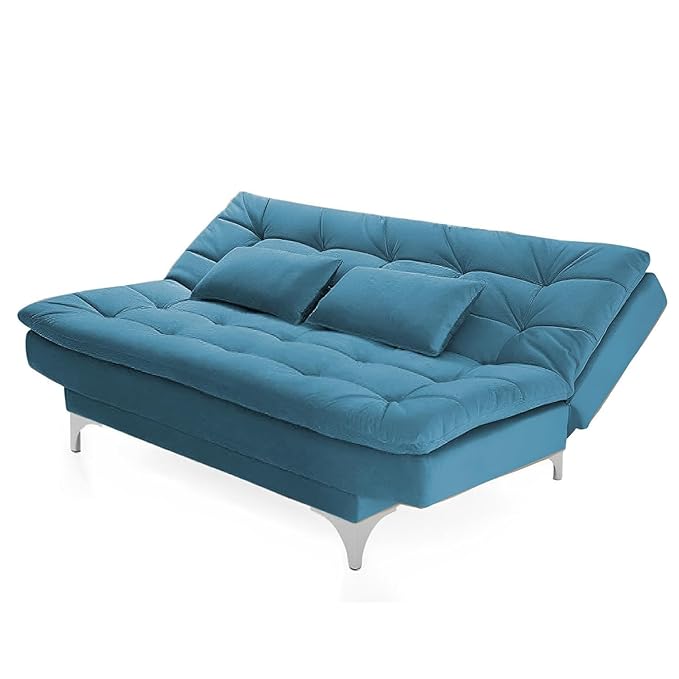Danny 3 Seater Sofa Cum Bed for Living Room Premium Fabric Sofa for Living Room (Turquise Colour)